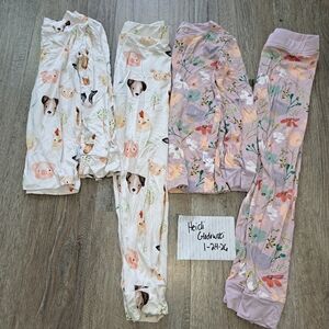 Bamboo Kids Pajamas Sets Floral And Farm